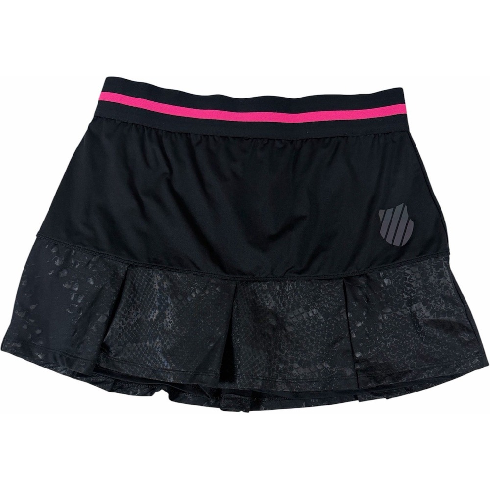 K-Swiss Women's Tennis Skirt Skort Black Pink Snakeskin Print Size Medium